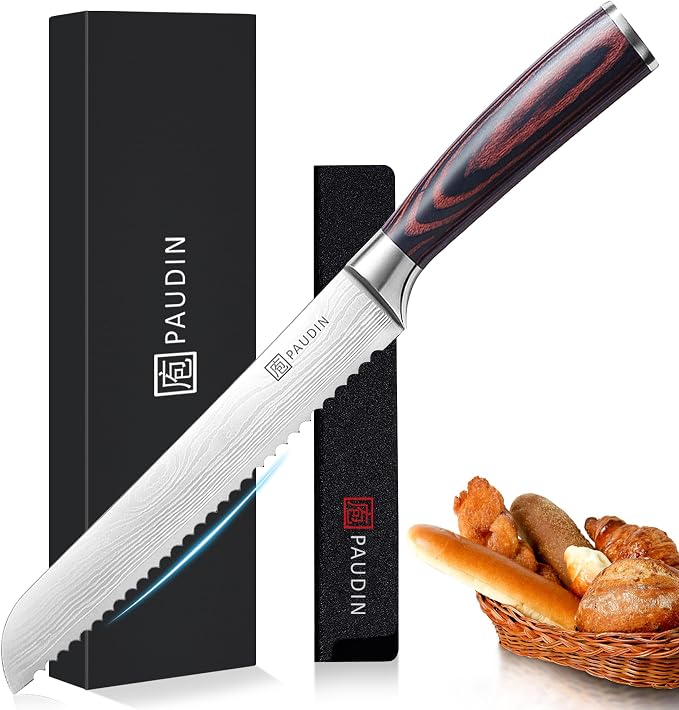 PAUDIN 8-inch serrated stainless steel bread knife